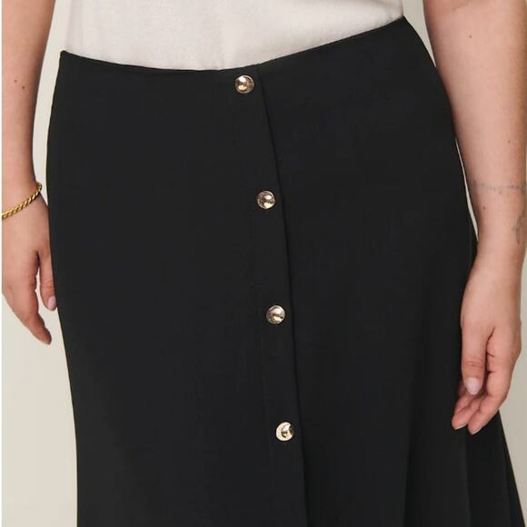 Reformation Women's Pitch Black Andi Low Rise Maxi Skirt Size 0 - Picture 9 of 9